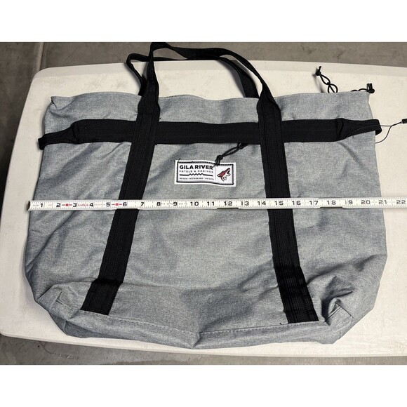 Multi Pocket Canvas Tote Bag with Zipper, Medium Work Bag Compartments Unisex - Picture 5 of 8